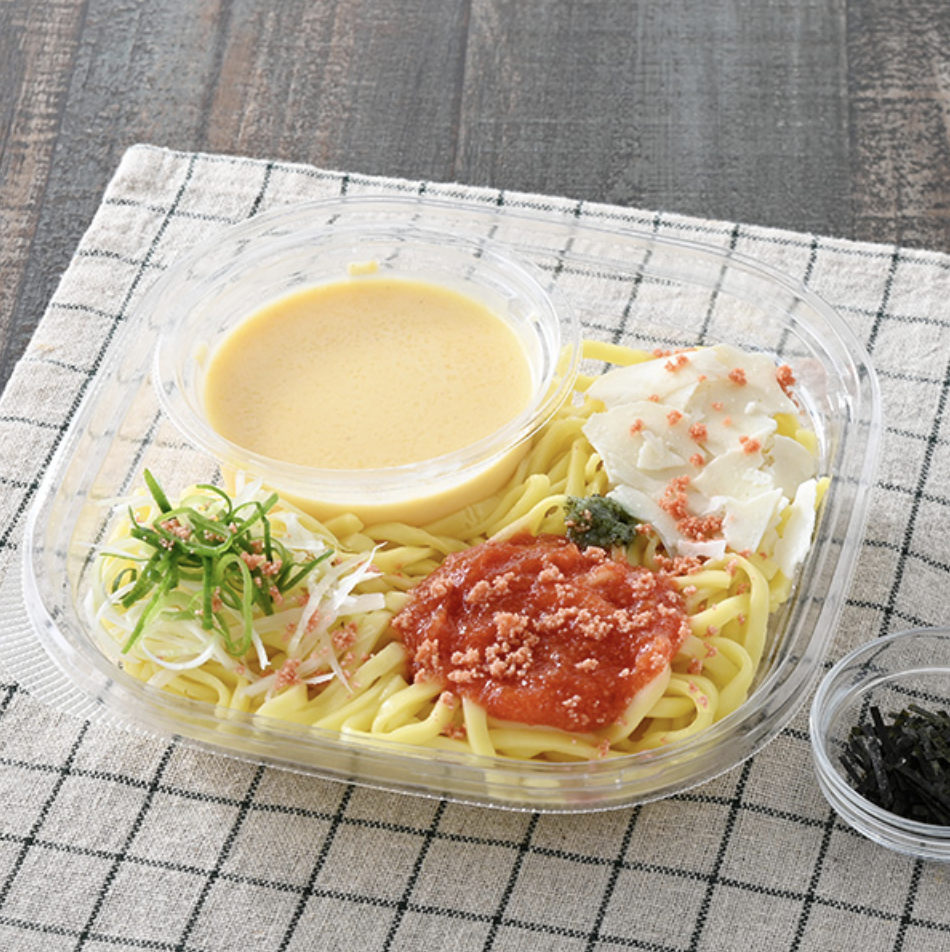 冷たい生パスタ　明太カルボナーラ